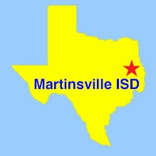 Martinsville ISD - locator map in Texas