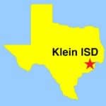 Image- state of Texas showing where Klein ISD is - Houston area