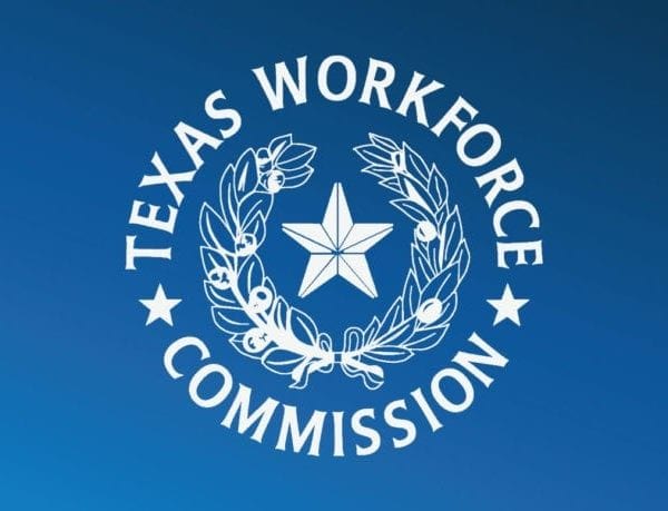 State Seal of the Texas Worforce Commisoisn, Field of Blue. white star in the middle