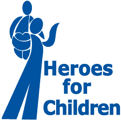 Logo for TEA Heroes for Children, blue.