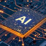 Illustration: AI image on computer chip