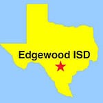 outline map of Texas with a red STAAR depicting location of Edgeood ISD in San Antonio