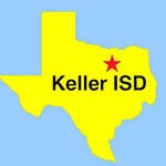 Texas outline map depicting the location of Keller ISD in the Dallas/Fort Worth area