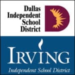 Image: Dallas and Irving ISD logos, combined, one on top of the other