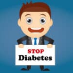 clip art: man holding sign - stop diabetes