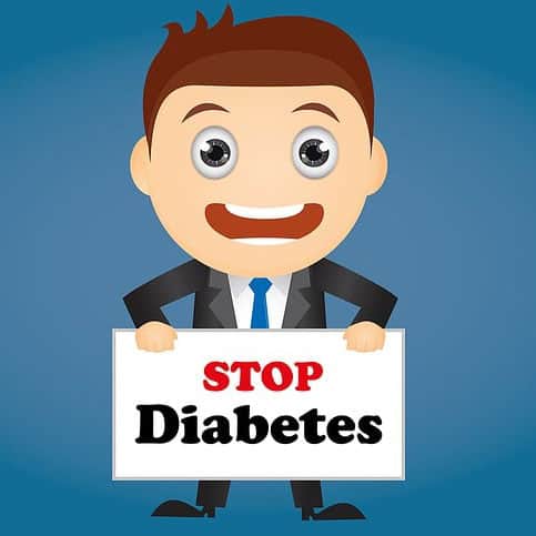 clip art: man holding sign - stop diabetes