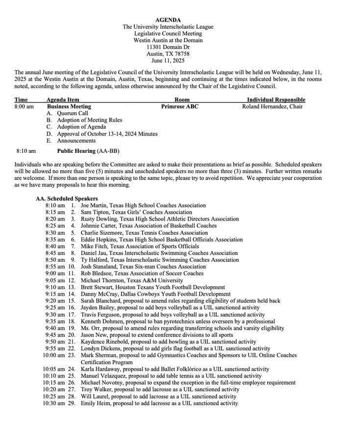 Image: Thumbnail of UIL June 2025 agenda