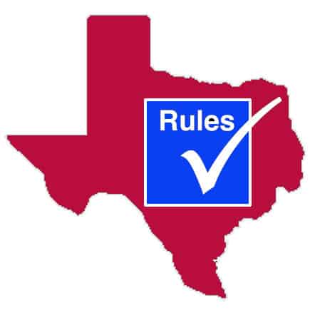 Clip Art: Shape of Texas with checkbbox labled "rules"