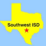 Image: Tx outline map specifying location of Southwest ISD