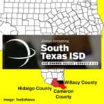 Clip art: Texas Map depicting location of South Texas ISD Terriority