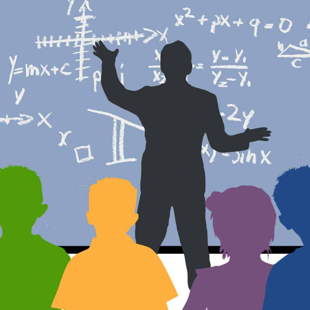 Clip Art: Math teacher in front of students