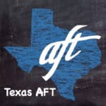 Logo: Texas AFT as if drawn on chalk board