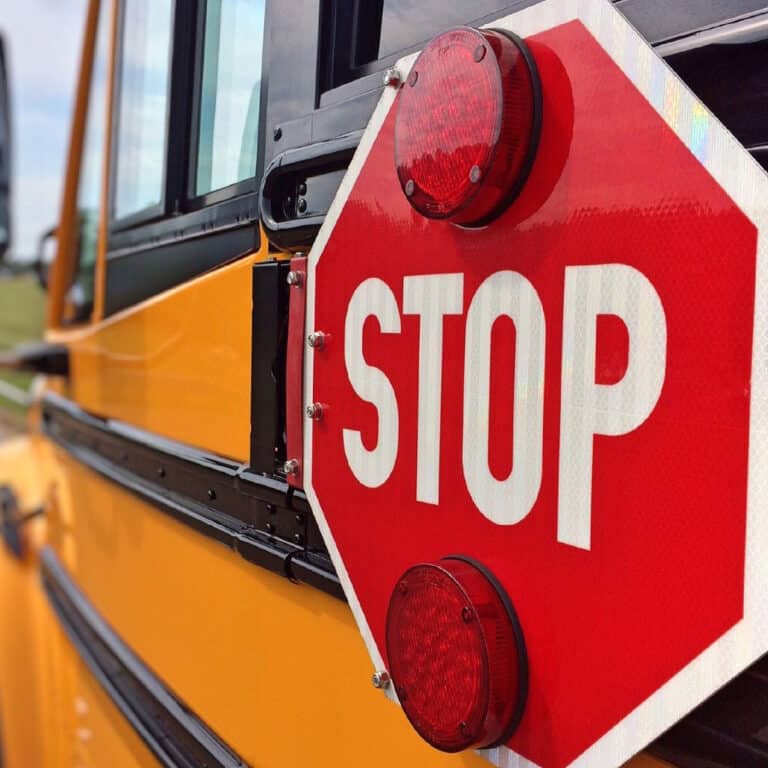 Clip art - school bus with stop arm