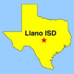 Texas Outline Map depicting location of Llano ISD