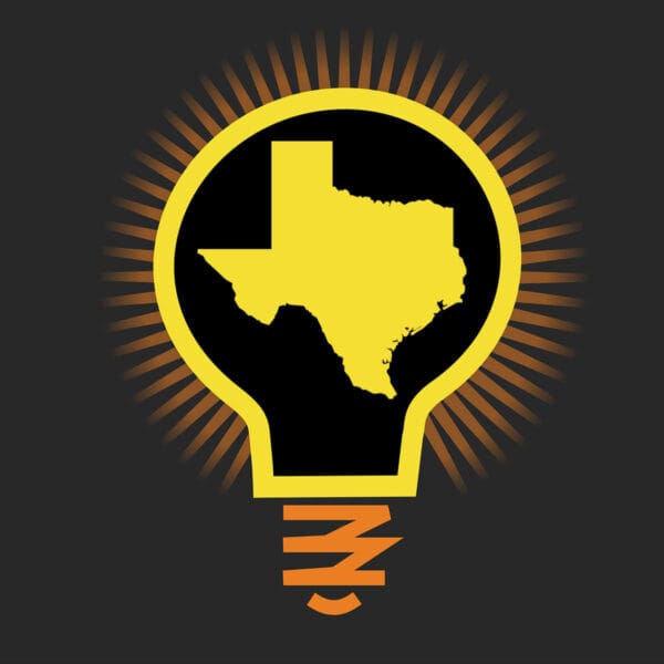Clip art - light bulb with shape of Texas in middle