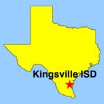 Image: Outline of Texas map depicting location of Kingsville ISD