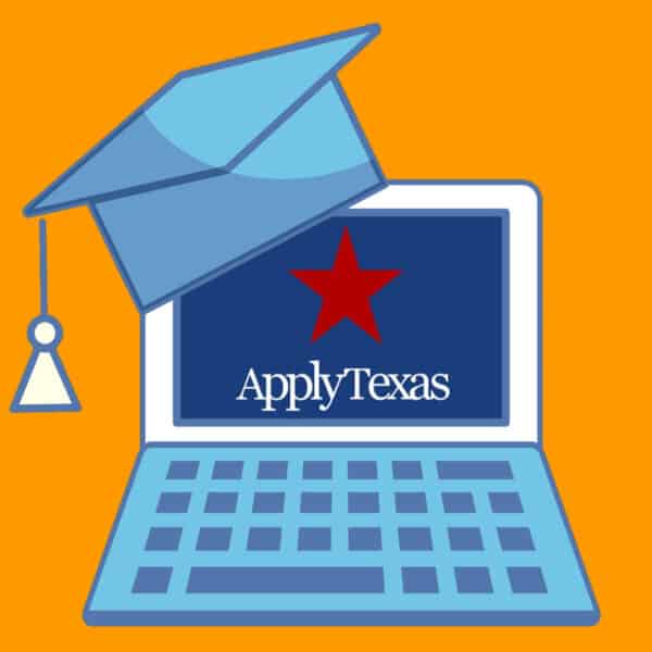 ApplyTexas logo on laptop image screen