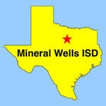 Image: Approximate location of Mineral Wells ISD on state of Texas outline map