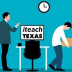 Clip art: illustrating iteachTexas certification candidate being dismissed from office
