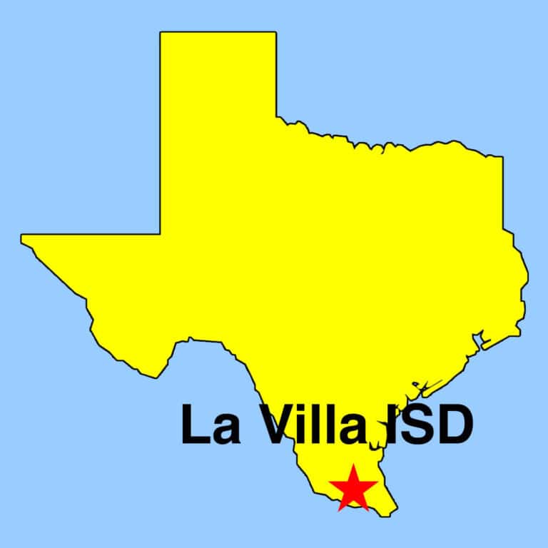 Image: simple map depicting La Villa ISD's location in South Texas