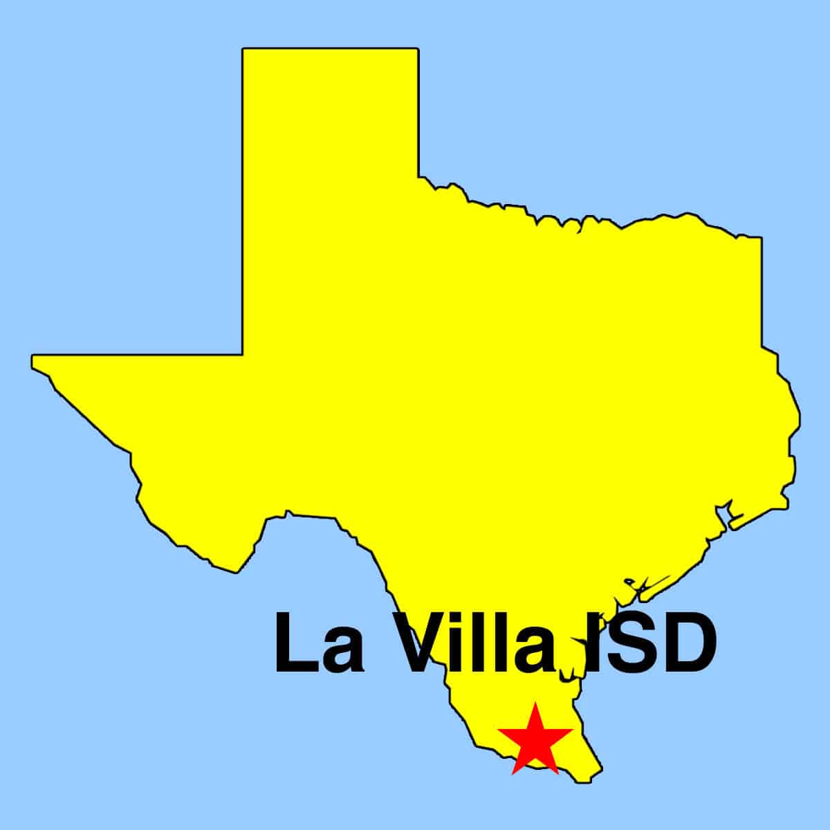 Image: simple map depicting La Villa ISD's location in South Texas