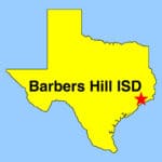 Texas map showing approximate location of Barbers Hill ISD