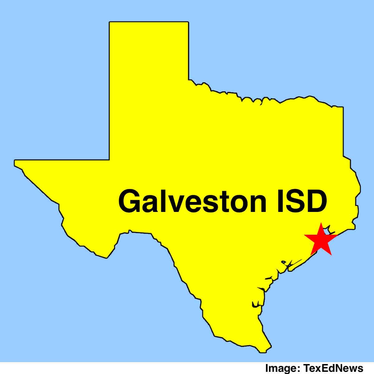 Outline map: Galveston ISD