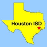 Texas simple map showing location of Houston ISD