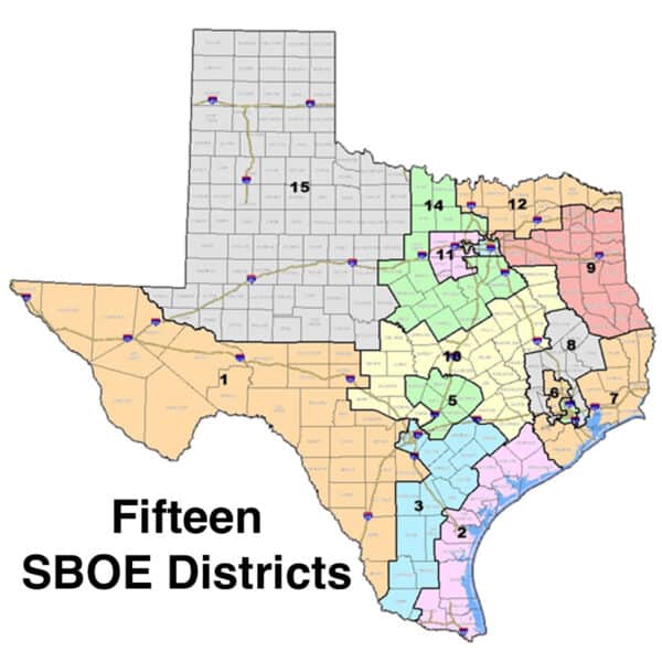 map 15 Texas SBOE districts