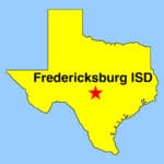 Image: Map of Texas with Fredericksburg ISDLocated with a Star