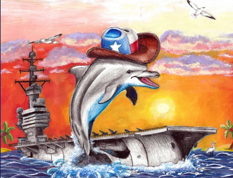 Image: Dolphin, aircraft carrier, ocean, etc. - 2025 grand prize winner