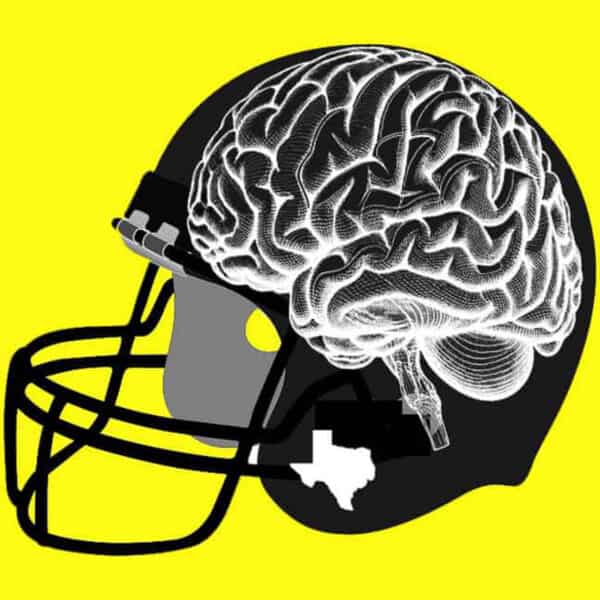 clip art- football helmet with brain inside
