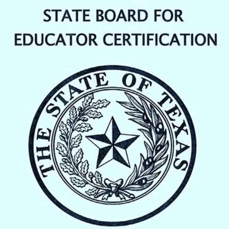 Image: State Board for Educator Certification with state of Texas logo