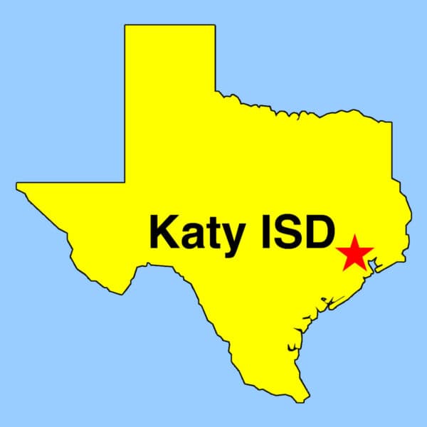 Image: Katy iSD located on Texas outline map