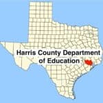 Texas map depicting Harris County Department of Education