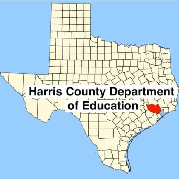 Texas map depicting Harris County Department of Education