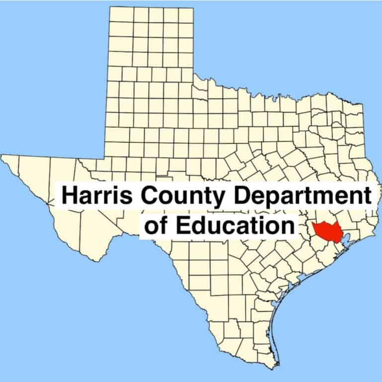 Texas map depicting Harris County Department of Education