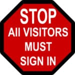 Clip Art: STOP All Visitors Must Sign In!