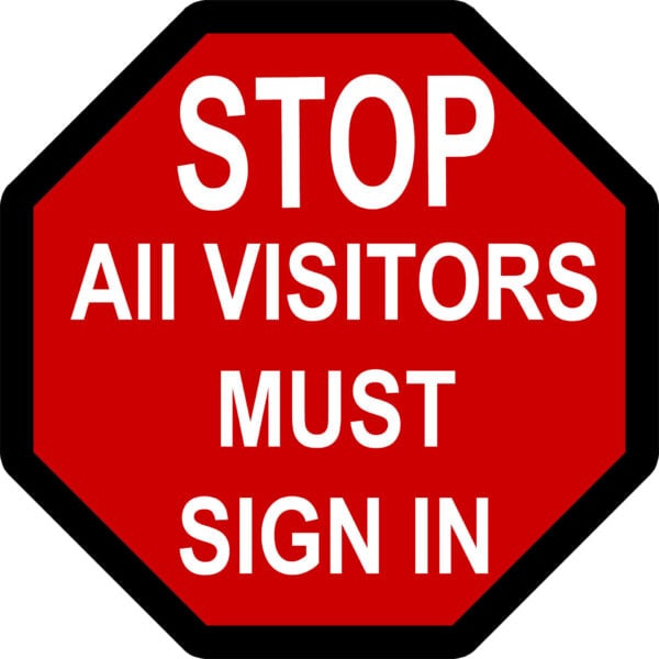 Clip Art: STOP All Visitors Must Sign In!