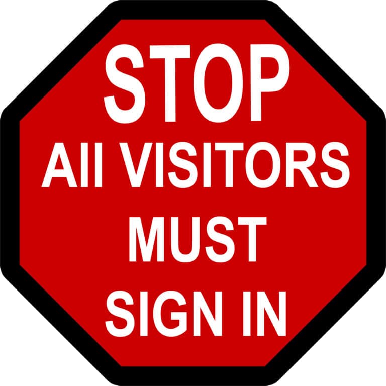 Clip Art: STOP All Visitors Must Sign In!