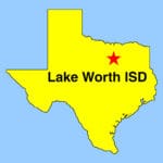 Image: Texas outline map with star depicting Lake Worth ISD location