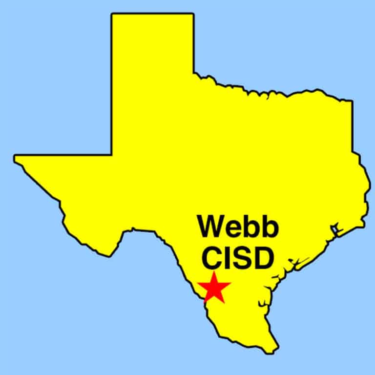 Image: Webb CISD location on Texas Map