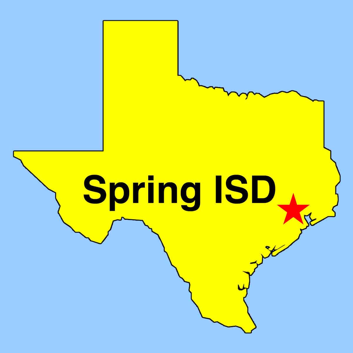 Outline map showing location of Spring ISD in Houston area