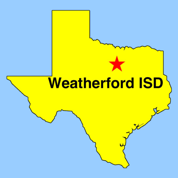 Texas outline map - Weatherford ISD